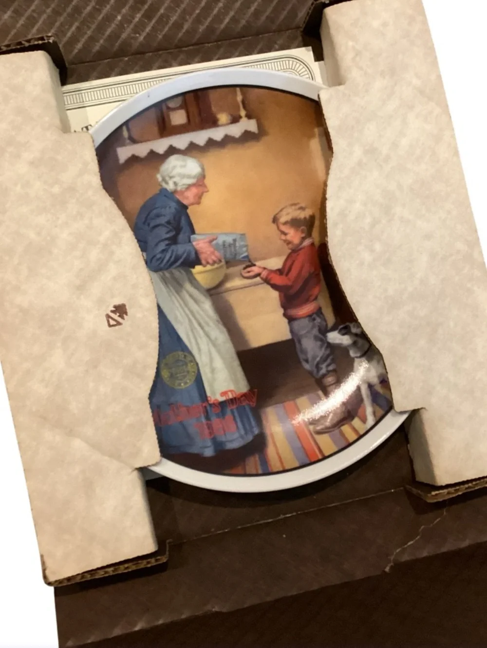 Knowles 1986 Norman Rockwell Pantry Raid Collector Plate w/Box & Certificate